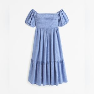 Abercrombie & Fitch Emerson Off Shoulder Midi Dress - WORN ONCE  --- BLUE